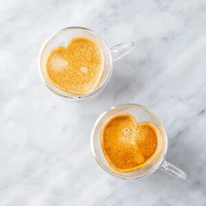 Heart Glass Cappuccino Mugs